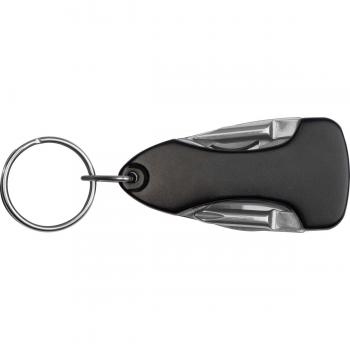 Multitool / mit LED und Schlüsselanhänger / Taschenmesser / Farbe: schwarz
