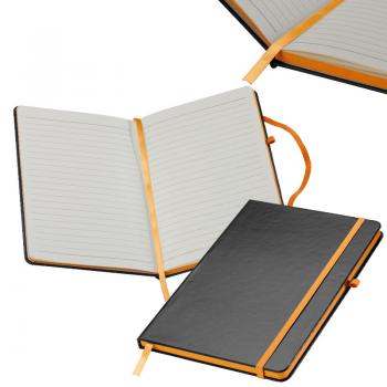 Notizbuch / DIN A5 / 160 S. / liniert / PU Hardcover / Farbe: orange