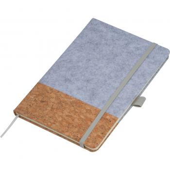 Notizbuch / DIN A5 / aus Kork und Filz / 160 linierte Seiten
