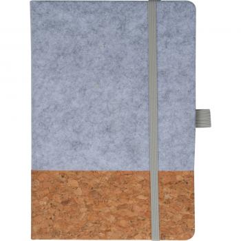 Notizbuch / DIN A5 / aus Kork und Filz / 160 linierte Seiten