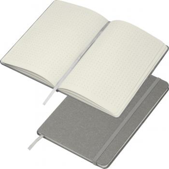 Notizbuch / DIN A5 / mit Kartonumschlag und gepunkteten Seiten / Farbe: grau