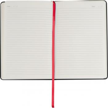 Notizbuch / DIN A5 / mit PU-Einband / 192 linierte Seiten / Farbe: schwarz-rot
