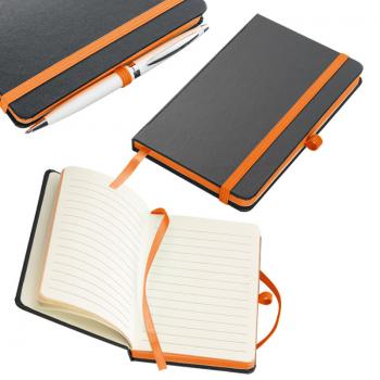 Notizbuch / DIN A6 / 160 S. / liniert / PU Hardcover / Farbe: orange