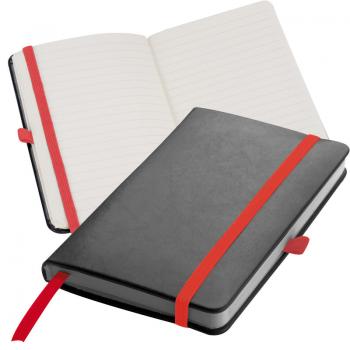 Notizbuch / DIN A6 / 160 Seiten / Farbe: schwarz mit roten Lesebändchen