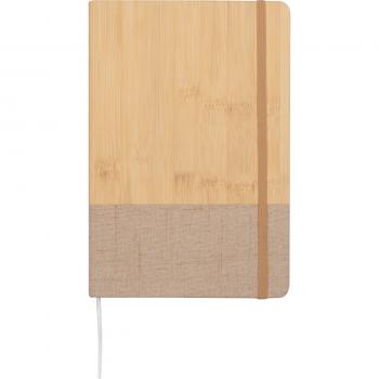 Notizbuch mit Gravur / Cover aus PU in Holzoptik und Baumwolle / 160 S. / DIN A5