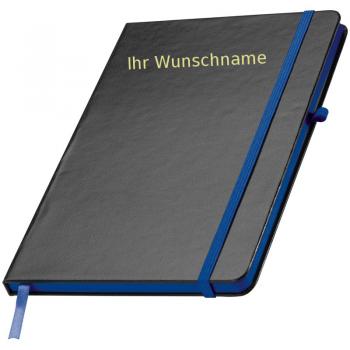 Notizbuch mit Gravur / DIN A5 / 160 S. / liniert / PU Hardcover / Farbe: blau