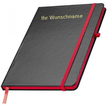 Notizbuch mit Gravur / DIN A5 / 160 S. / liniert / PU Hardcover / Farbe: rot