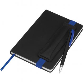 Notizbuch mit Gravur / DIN A5 / mit PU-Einband / liniert / Farbe: schwarz-blau