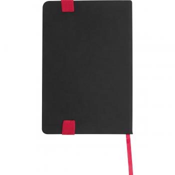 Notizbuch mit Gravur / DIN A5 / mit PU-Einband / liniert / Farbe: schwarz-rot