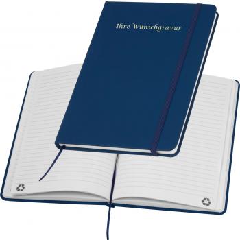 Notizbuch mit Gravur / DIN A5 / Umschlag aus PU / 160 Seiten / dunkelblau