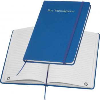 Notizbuch mit Gravur / DIN A5 / Umschlag aus PU / 160 Seiten / Farbe: blau