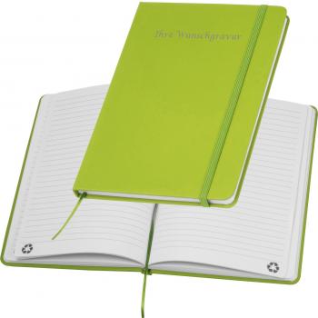 Notizbuch mit Gravur / DIN A5 / Umschlag aus PU / 160 Seiten / Farbe: hellgrün