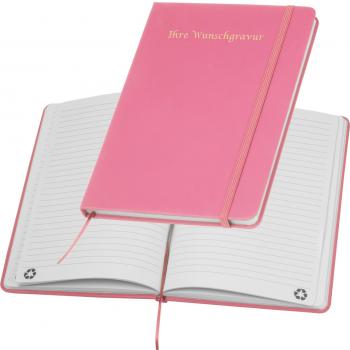 Notizbuch mit Gravur / DIN A5 / Umschlag aus PU / 160 Seiten / Farbe: pink