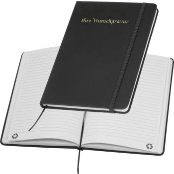 Notizbuch mit Gravur / DIN A5 / Umschlag aus PU / 160 Seiten / Farbe: schwarz