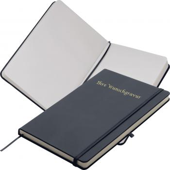 Notizbuch mit Gravur / DIN A6 / 160 S. / blanko / PU Hardcover / Farbe: schwarz