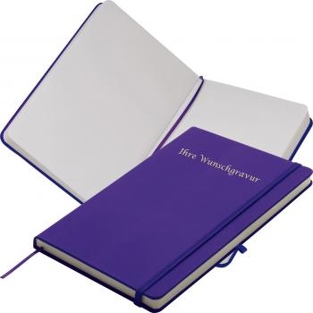 Notizbuch mit Gravur / DIN A6 / 160 S. / blanko / PU Hardcover / Farbe: violett