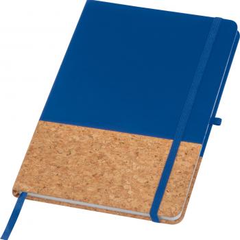 Notizbuch mit Gravur / mit PU-Kork Cover / A5 / 160 Seiten / Farbe: blau