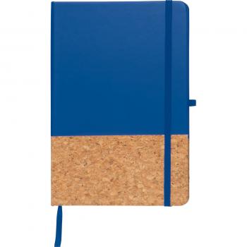 Notizbuch mit Gravur / mit PU-Kork Cover / A5 / 160 Seiten / Farbe: blau
