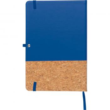 Notizbuch mit Gravur / mit PU-Kork Cover / A5 / 160 Seiten / Farbe: blau