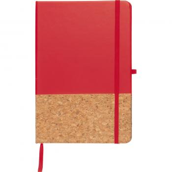 Notizbuch mit Gravur / mit PU-Kork Cover / A5 / 160 Seiten / Farbe: rot