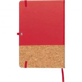 Notizbuch mit Gravur / mit PU-Kork Cover / A5 / 160 Seiten / Farbe: rot