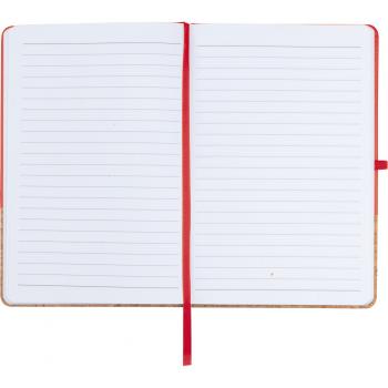 Notizbuch mit Gravur / mit PU-Kork Cover / A5 / 160 Seiten / Farbe: rot