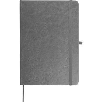 Notizbuch mit Kugelschreiber mit Namensgravur - PU Cover - A5 - 192 S. - grau