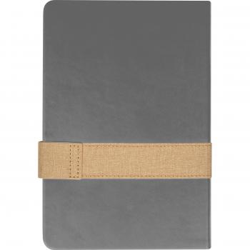 Notizbuch mit Magnetverschluss mit Namensgravur  - A5 - 160 Seiten - Farbe: grau