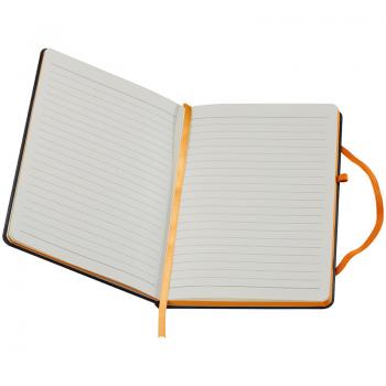 Notizbuch mit Namensgravur - A5 - 160 S. liniert - PU Hardcover - Farbe: orange