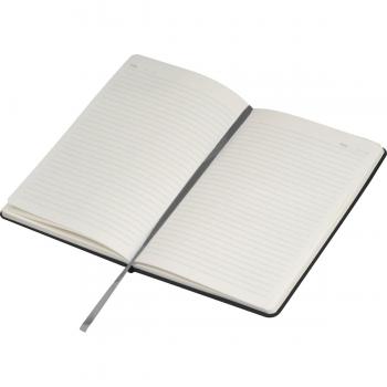 Notizbuch mit Namensgravur - DIN A5 - mit PU-Einband - liniert - schwarz-grau