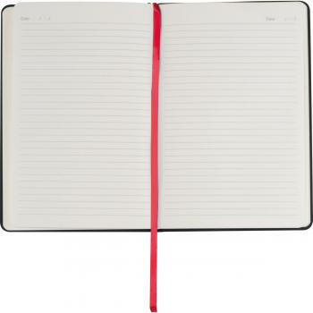 Notizbuch mit Namensgravur - DIN A5 - mit PU-Einband - liniert - schwarz-rot