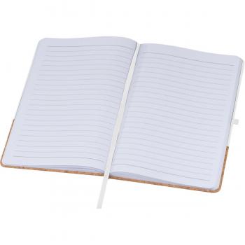 Notizbuch mit Namensgravur - mit PU-Kork Cover - A5 - 160 Seiten - Farbe: weiß
