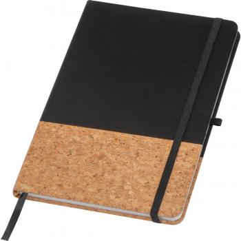 Notizbuch mit Namensgravur - PU-Kork Cover - A5 - 160 Seiten - Farbe: schwarz