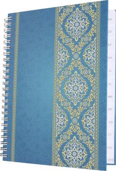 Notizheft / Notizbuch DIN A5 / 48 Blatt / mit Register A-Z / "Blue Orient"