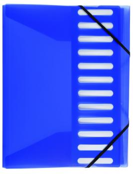 Ordnungsmappe / Dokumentenmappe / für DIN A4 / mit 12 Taben / Farbe: blau