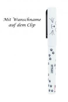 Patronen-Füllhalter mit Gravur / Füller für Rechts- und Linkshänder / "Katze"