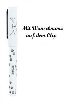 Patronen-Füllhalter mit Namensgravur - Füller für Rechts-u.Linkshänder - "Katze"
