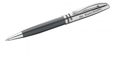 Pelikan Metall-Kugelschreiber mit Gravur + Veloursetui / glänzend warmgrau