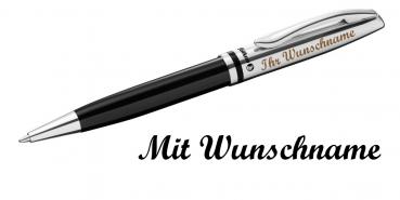 Pelikan Metall-Kugelschreiber mit Namensgravur + Veloursetui - Farbe: schwarz