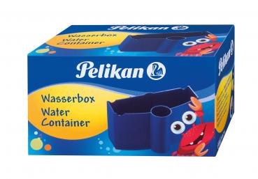 Pelikan Wasserbox / Pinselbecher mit Pinselhalter und Wasserkammer / Farbe: blau