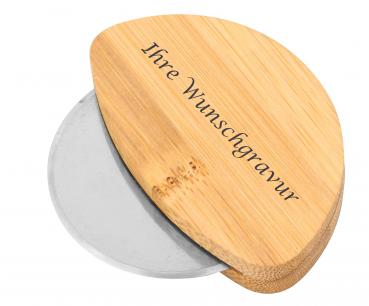 Pizzaschneider aus Bambus mit Gravur