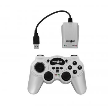 Play on Wireless Powershock Controller Gamepad für PC/USB schnurlos, silber