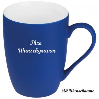 Porzellantasse mit Namensgravur / Kaffeetasse / 200 ml / Farbe: blau