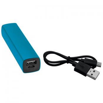 Powerbank 2.200 mAh mit USB Anschluss / inkl. Ladekabel / Farbe: hellblau