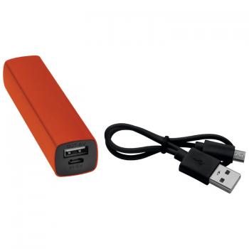 Powerbank 2.200 mAh mit USB Anschluss / inkl. Ladekabel / Farbe: orange