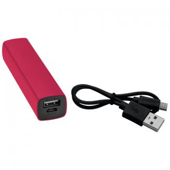 Powerbank 2.200 mAh mit USB Anschluss / inkl. Ladekabel / Farbe: rot