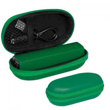 Powerbank 2.200 mAh mit USB Anschluss / mit Etui / Farbe: grün