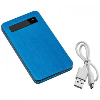 Powerbank 4.000 mAh mit USB Anschluss / inkl. Ladekabel / Farbe: blau