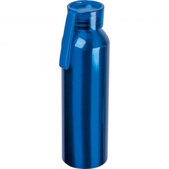 Recycelte Aluminium Trinkflasche mit Trageschlaufe / 600ml / Farbe: blau