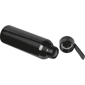 Recycelte Aluminium Trinkflasche mit Trageschlaufe / 600ml / Farbe: schwarz